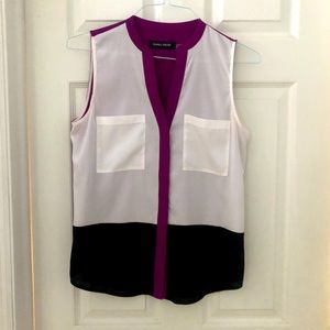 Ivanka trump sleeveless color block fuschia top sm